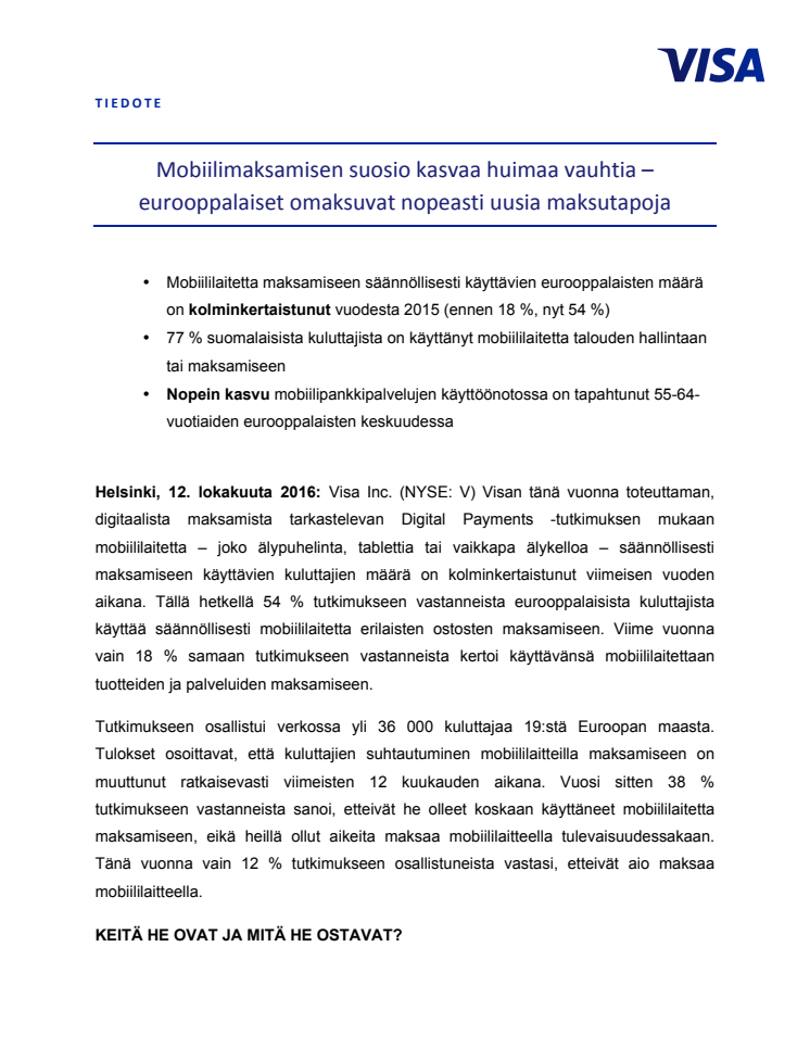 Mobiilimaksamisen suosio kasvaa huimaa vauhtia – eurooppalaiset omaksuvat nopeasti uusia maksutapoja