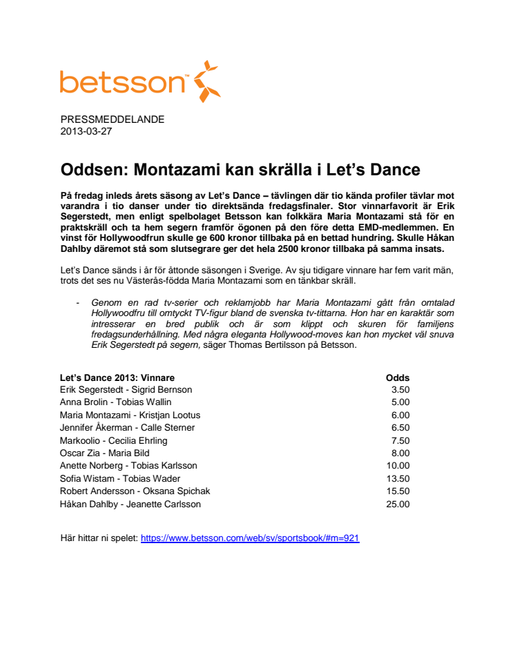 Oddsen: Montazami kan skrälla i Let’s Dance