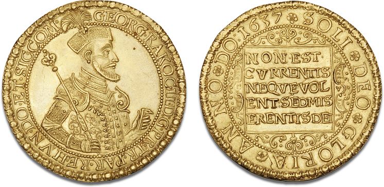 Lot 1018- Georg I, Rákóczi, 5 Ducats 1637, minted in Klausenburg (Kolozsvár)