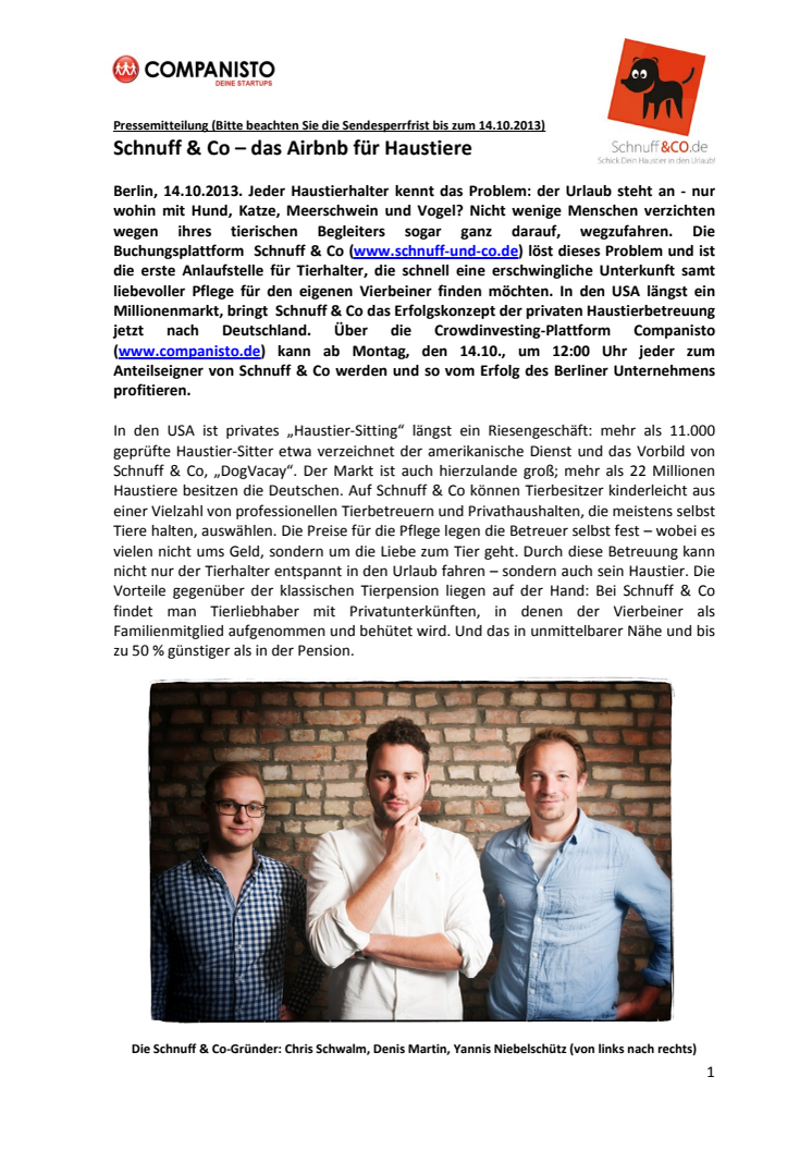 Schnuff & Co – das Airbnb für Haustiere