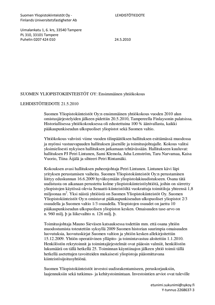 Suomen Yliopistokiinteistöt Oy