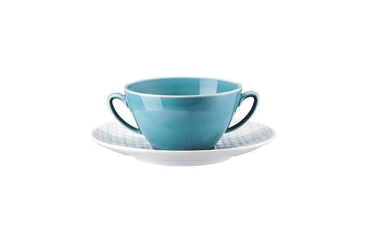 R_Mesh_Line Aqua_Creamsoup cup and saucer