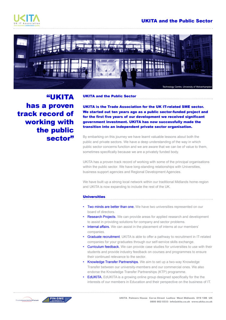 UKITA and the public sector