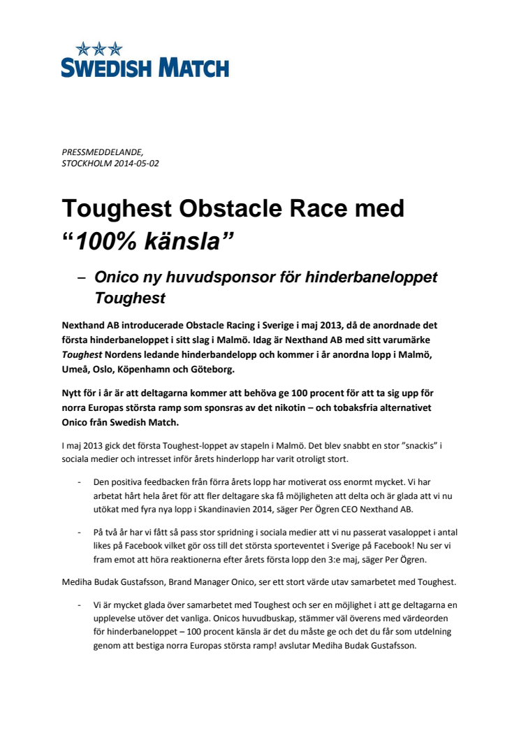 Toughest Obstacle Race med “100% känsla” 