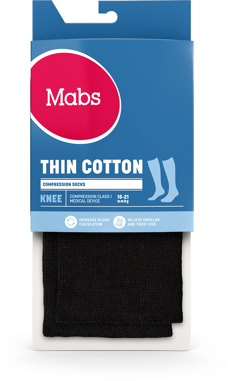 Mabs Thin Cotton Knee Black Grey