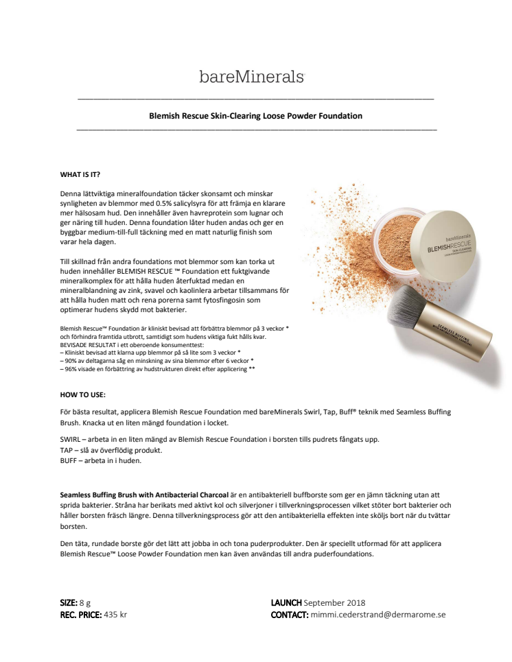 bareMinerals Blemish Rescue Skin-Clearing Loose Powder Foundation