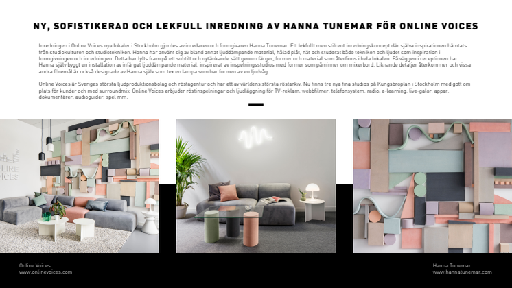 Sofistikerad och lekfull inredning av Hanna Tunemar för Online Voices
