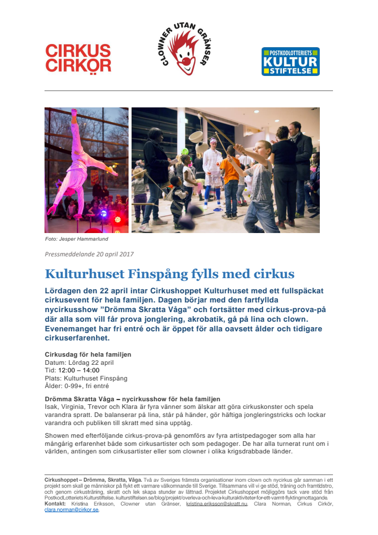 Kulturhuset Finspång fylls med cirkus