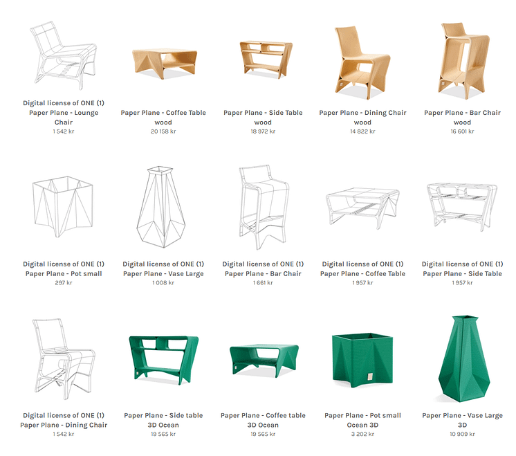 Paperplane 3D furniture