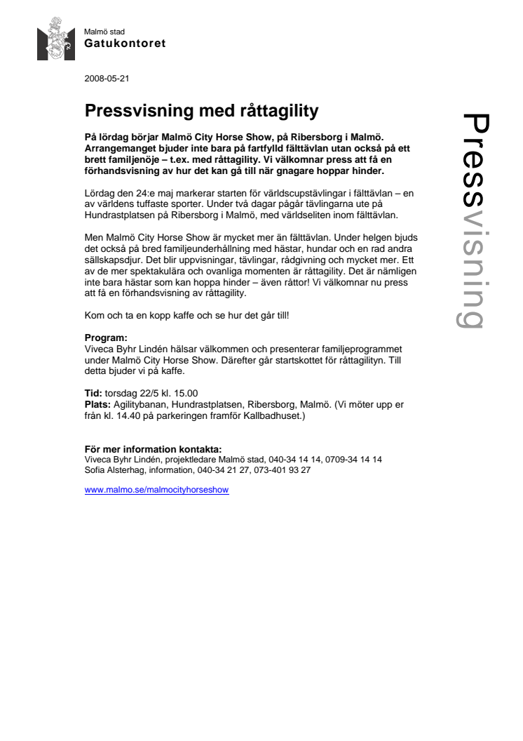 Pressvisning med råttagility