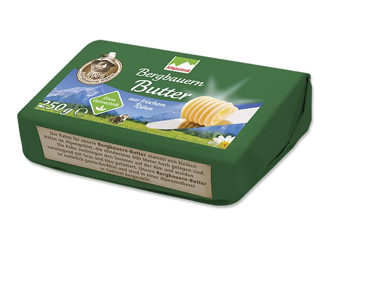 Allgäuland Bergbauern Butter aus frischem Rahm 