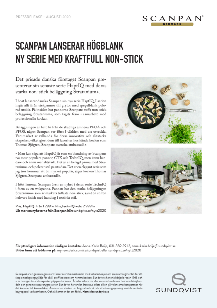 Scanpan lanserar högblank ny serie med kraftfull non-stick