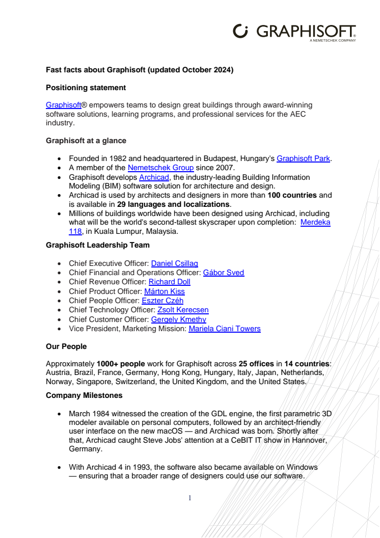 Fast Facts about Graphisoft