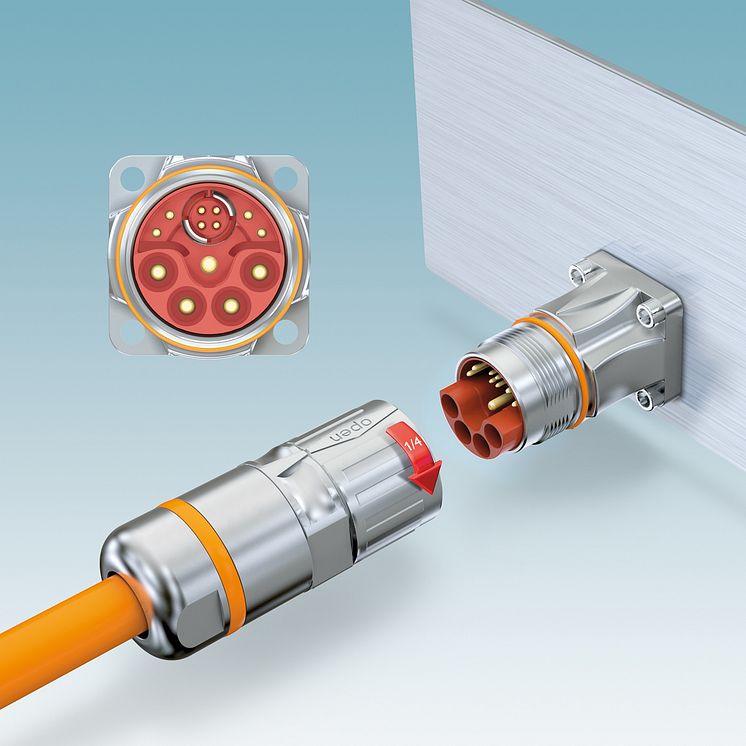 New M23 hybrid plug-in connectors for signal, data, and power transfer