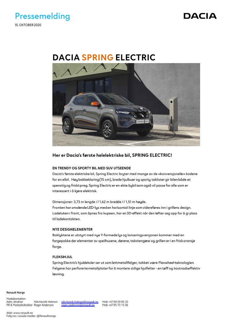 Dacia SPRING ELECTRIC