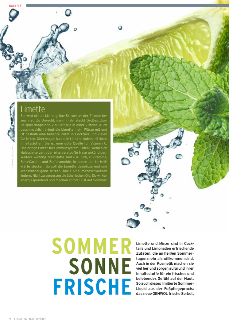 Sommer Sonne Frische: Coole Wirkung mit Limette und Wasserminze