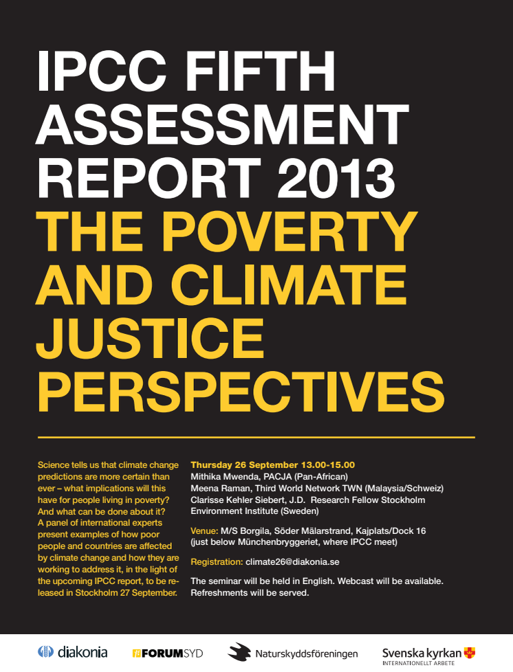 IPCC FIFTH ASSESSMENT REPORT 2013 The Poverty and Climate Justice Perspectives