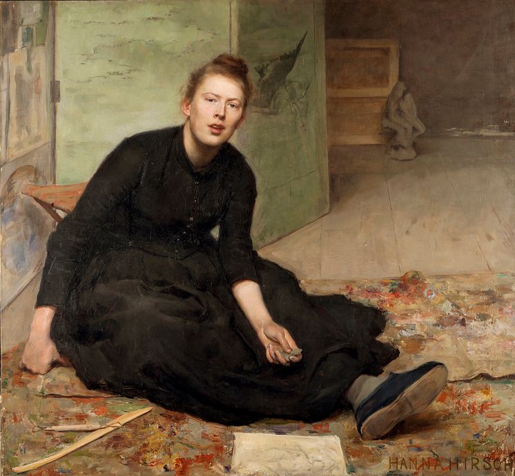 Hanna Hirsch-Pauli, Konstnären Venny Soldan-Brofeldt, 1886–87, olja på duk, 125,5 x 134 cm, Göteborgs konstmuseum. 