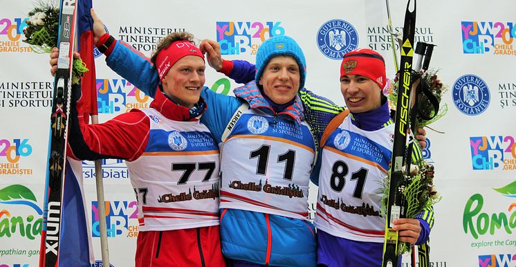 Endre Strømsheim, pallen,  sprint ungdom menn, junior-vm 2016 