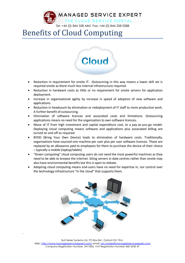 Benefits of Cloud Computing