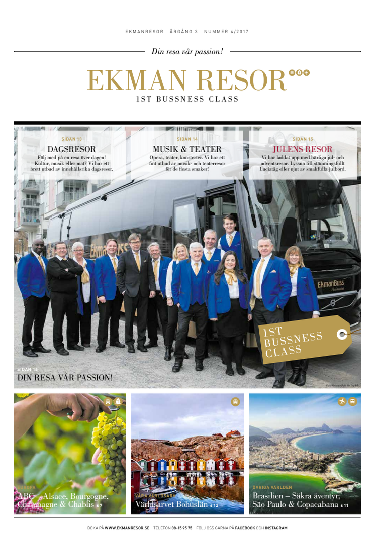 EkmanResor 1st Bussness Class Reseprogram Nr 4 2017-2018 – Din resa vår passion!