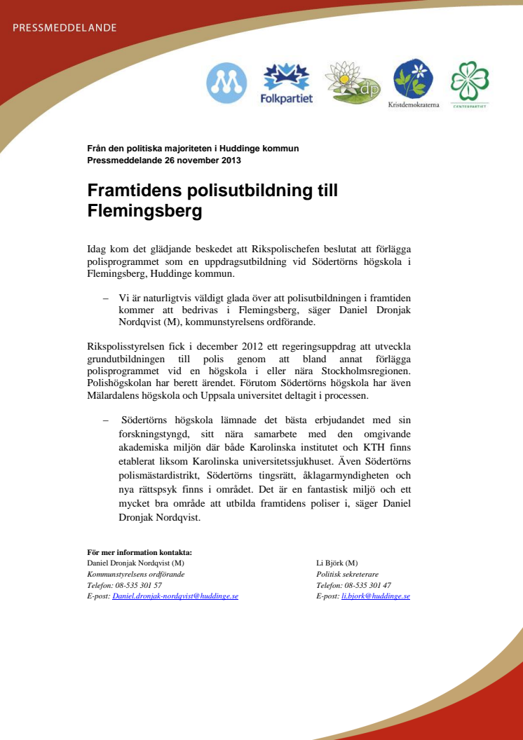 Framtidens polisutbildning till Flemingsberg