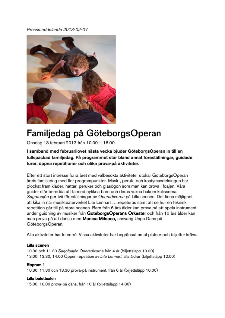 Familjedag på GöteborgsOperan 