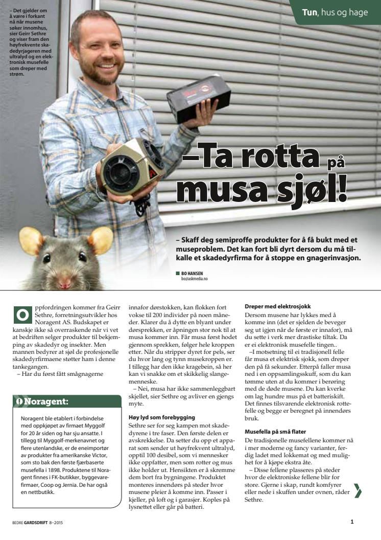 Vi snakker om mus i bladet Bedre Gårdsdrift!
