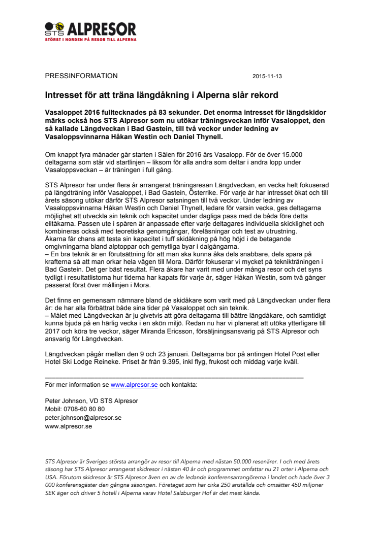 Intresset för att träna längdåkning i Alperna slår rekord