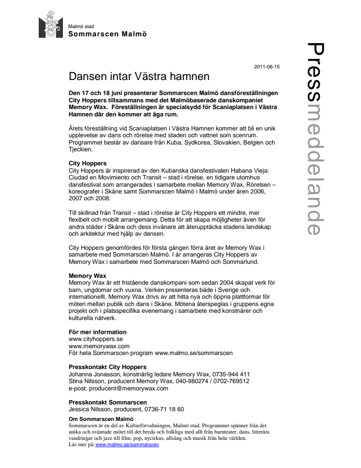 Dansen intar Västra hamnen