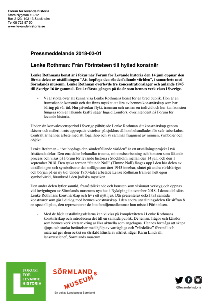 Lenke Rothman: Från Förintelsen till hyllad konstnär