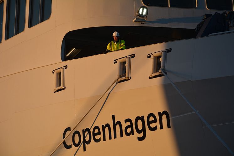 Die "Copenhagen" geht auf Probefahrt