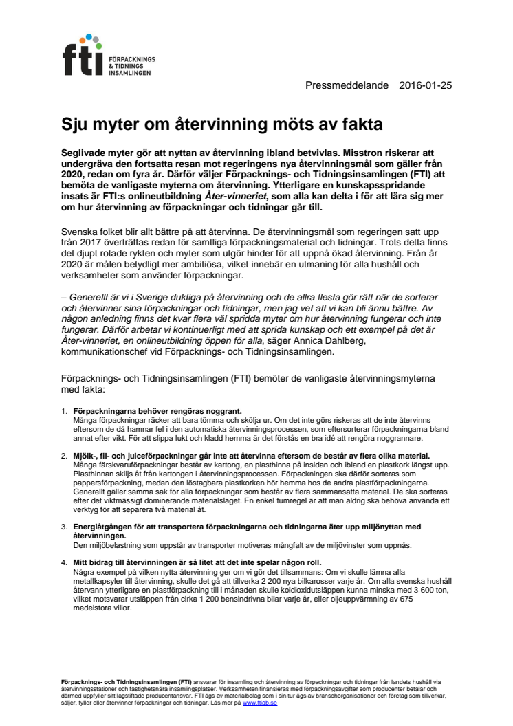 ​Sju myter om återvinning möts av fakta