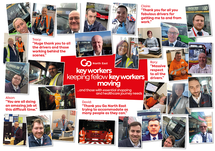 Key workers with quotes from customers