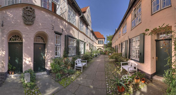 Füchtingshof er en af de gårde, der gemmer sig bag facaderne i Lübeck