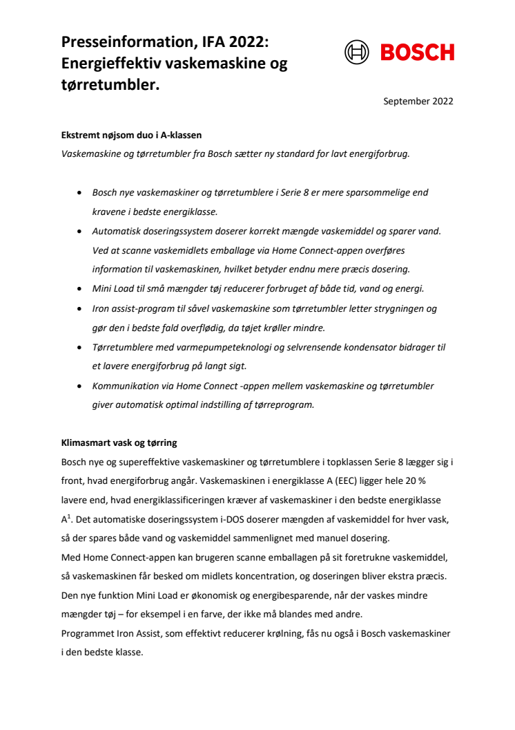 Presseinformation, IFA 2022-  Energieffektiv vaskemaskine og tørretumbler_DK.pdf