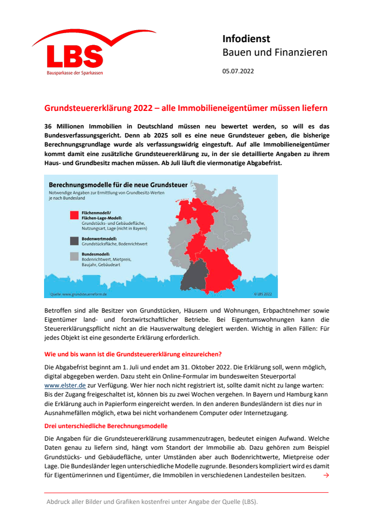 Grundsteuererklärung 2022 – alle Immobilieneigentümer müssen liefern