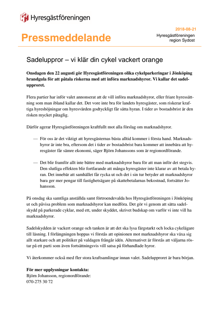 Sadeluppror – vi klär din cykel vackert orange