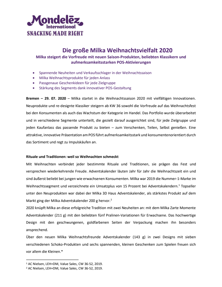 Die große Milka Weihnachtsvielfalt 2020