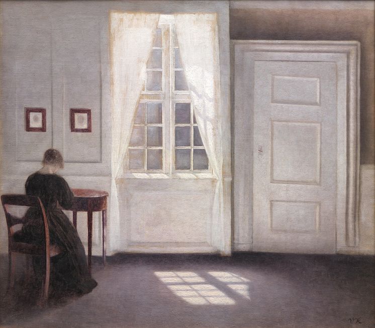 "En stue i Strandgade med solskin på gulvet” af Vilhelm Hammershøi fra 1901