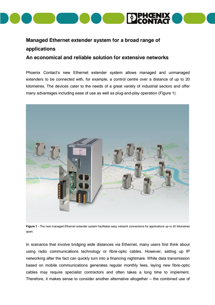 Managed Ethernet extender system for a broad range of applications