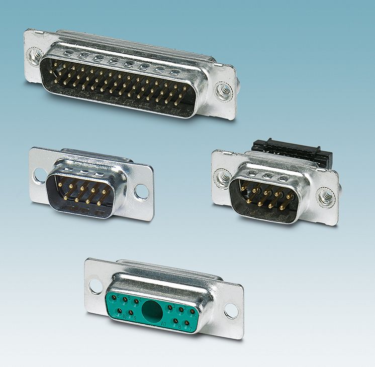 Modular D-SUB connectors for individual applications