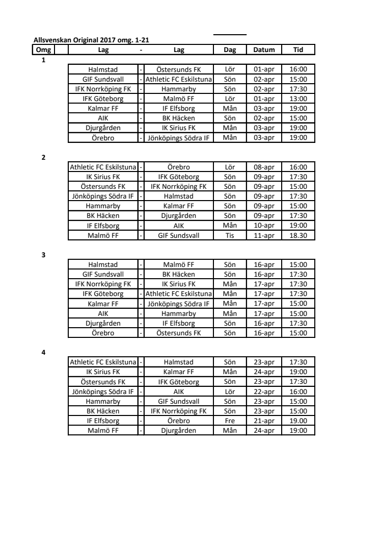 Så sänds de första omgångarna i Allsvenskan 2017  - se alla matcher på C More, cmore.se och i C Mores app