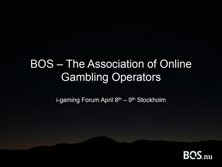 BOS ordförande på i-gaming Forum