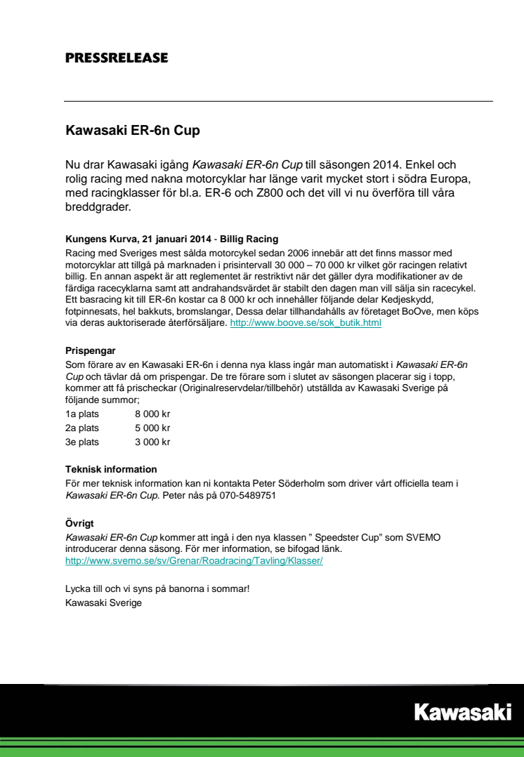 Kawasaki ER-6n Cup