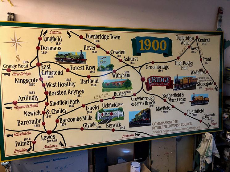 Eridge mural rail map