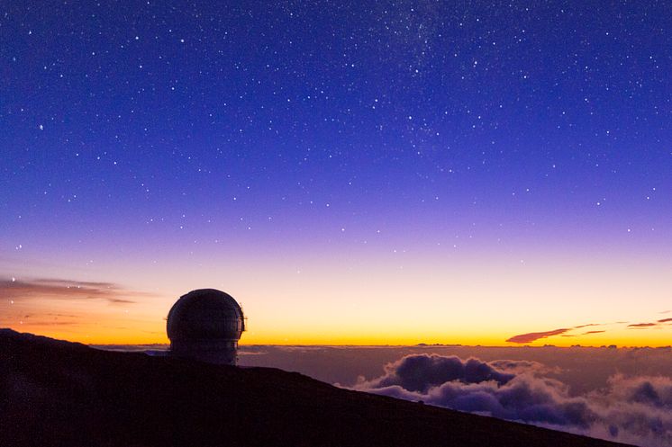 Solnedgång över observatoriet del Roque de los Muchachos