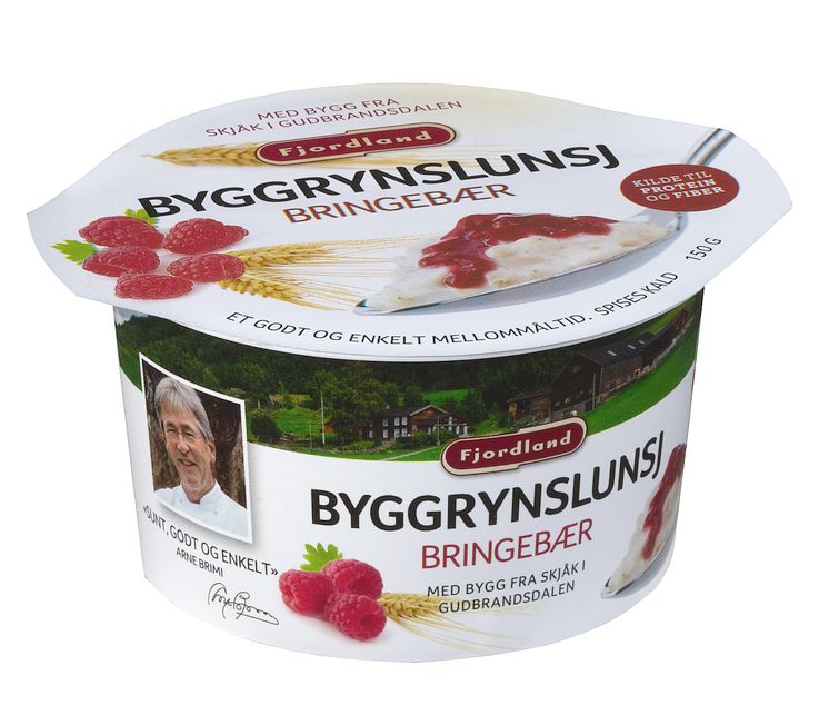 Byggrynslunsj med bringebær