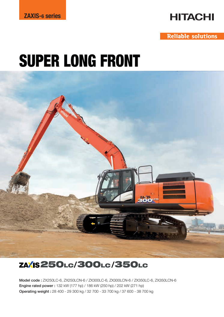 Broschyr Hitachi Super Long Front  ZX130LCN-6