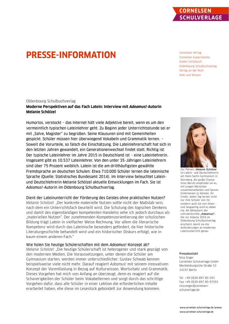 Moderne Perspektiven auf das Fach Latein: Interview mit Adeamus!-Autorin Melanie Schölzel 